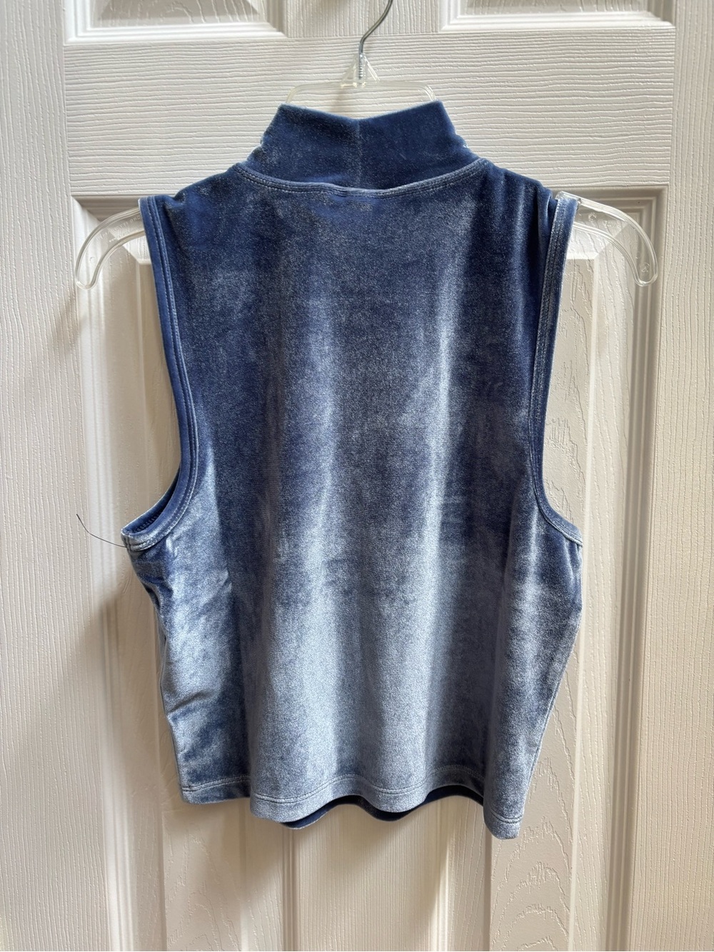 BP/Nordstrom Sleeveless Velour Mock Neck Crop Top in Blue, Size Medium, NWOT - Picture 4 of 4
